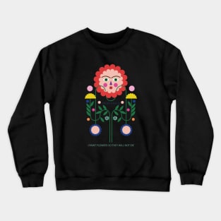 Cute summer colorful Frida kahlo flowers feminism mexican painter Crewneck Sweatshirt